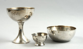 205534. SKÅLAR, 3 st. Silver, div mästare 1900-tal.