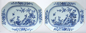 205972. STEKFAT, ett par, porslin, Kina, 1700-tal.