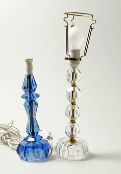 206110. BORDSLAMPOR, 2 st, glas, 1900-tal.