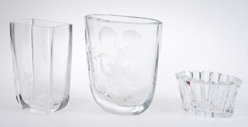 208104. PARTI GLAS, 3 delar, Orrefors, 1900-tal.
