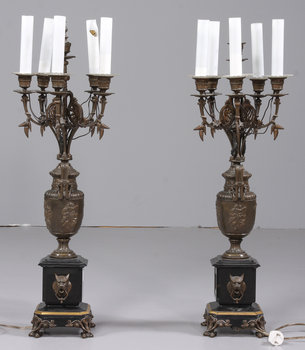 209052. KANDELABRAR, ett par, Louis XVI-stil, 1900-talets mitt.