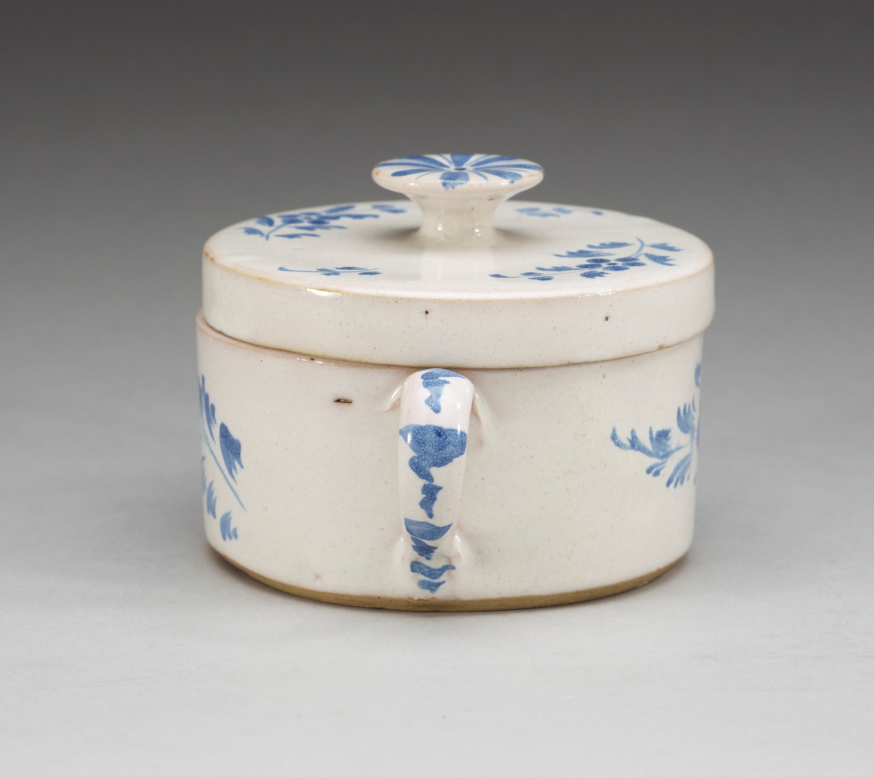 A faience butter tureen with cover, 18th century. Presumably Marieberg