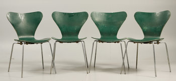 210912. STOLAR, 4 st, Sjuan, design Arne Jacobsen.