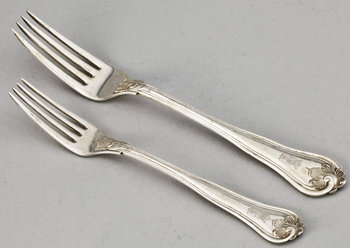 213137. GAFFLAR, 66 st, silver 1900-tal. Tot vikt ca 670 gram.