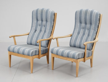 213194. FÅTÖLJER, ett par, Carl Malmsten, Åfors Möbelfabrik.