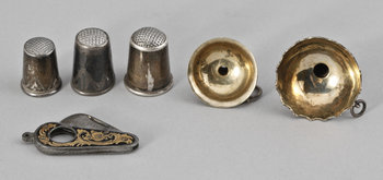 215761. PARTI DIVERSE, 6 delar, bl.a silver 18001900-tal.