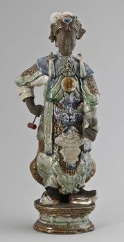 217550. SKULPTUR, glaserat lergods, Kina, 1800-tal.