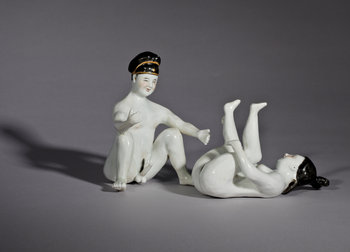 217705. FIGURINER, 2 st, porslin, Kina. 1900-tal.