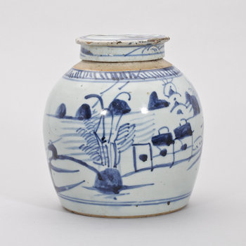 217954. BOJAN MED LOCK, porslin, Kina, 1800-tal.