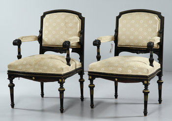 218709. KARMSTOLAR, ett par, Louis XVI-stil, 18001900-tal.