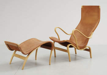 219529. FÅTÖLJ MED FOTPALL. Pernilla, Bruno Mathsson. 1960-tal.