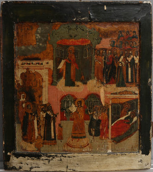 219550. IKON, tempera på trä, Ryssland, 1800-tal.