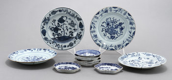220400. PARTI PORSLIN, 10 delar, Kina, 1700-tal.