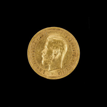 220747. MYNT, guld, 10 rubel, Nikolai II, Ryssland, 1899. Ca 8 gr.
