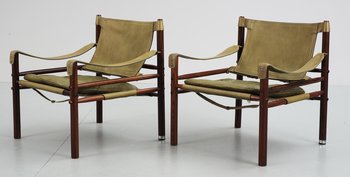 221459. FÅTÖLJER, ett par, Sirocco, Arne Norell.