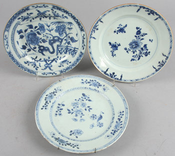 221813. TALLRIKAR, 6 st, porslin, Kina, 1700-tal.