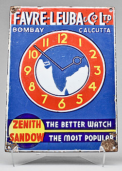 222499. EMALJSKYLT, Zenith, 1900-talest mitt.