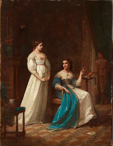 AIME GABRIEL ADOLPHE BOURGOIN Attributed to, Courtship. Bukowskis