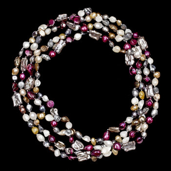 222667. COLLIER, 2 st, odlade sötvattenspärlor.