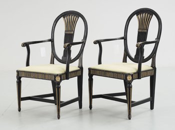222923. KARMSTOLAR, ett par, gustaviansk stil. 1800-tal.