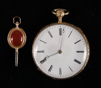 223110. HERRFICKUR, guld, cylindergång, Frankrike, 1800-talets första hälft.