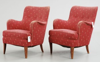 223686. FÅTÖLJER, ett par. Carl Malmsten.