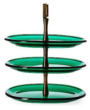 454. A Josef Frank green glass etagère, Svenskt Tenn.