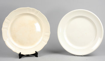 224840. SKÅLAR OCH FAT, 5 delar. Flintgods. bl.a Gustafsberg 1910-tal.