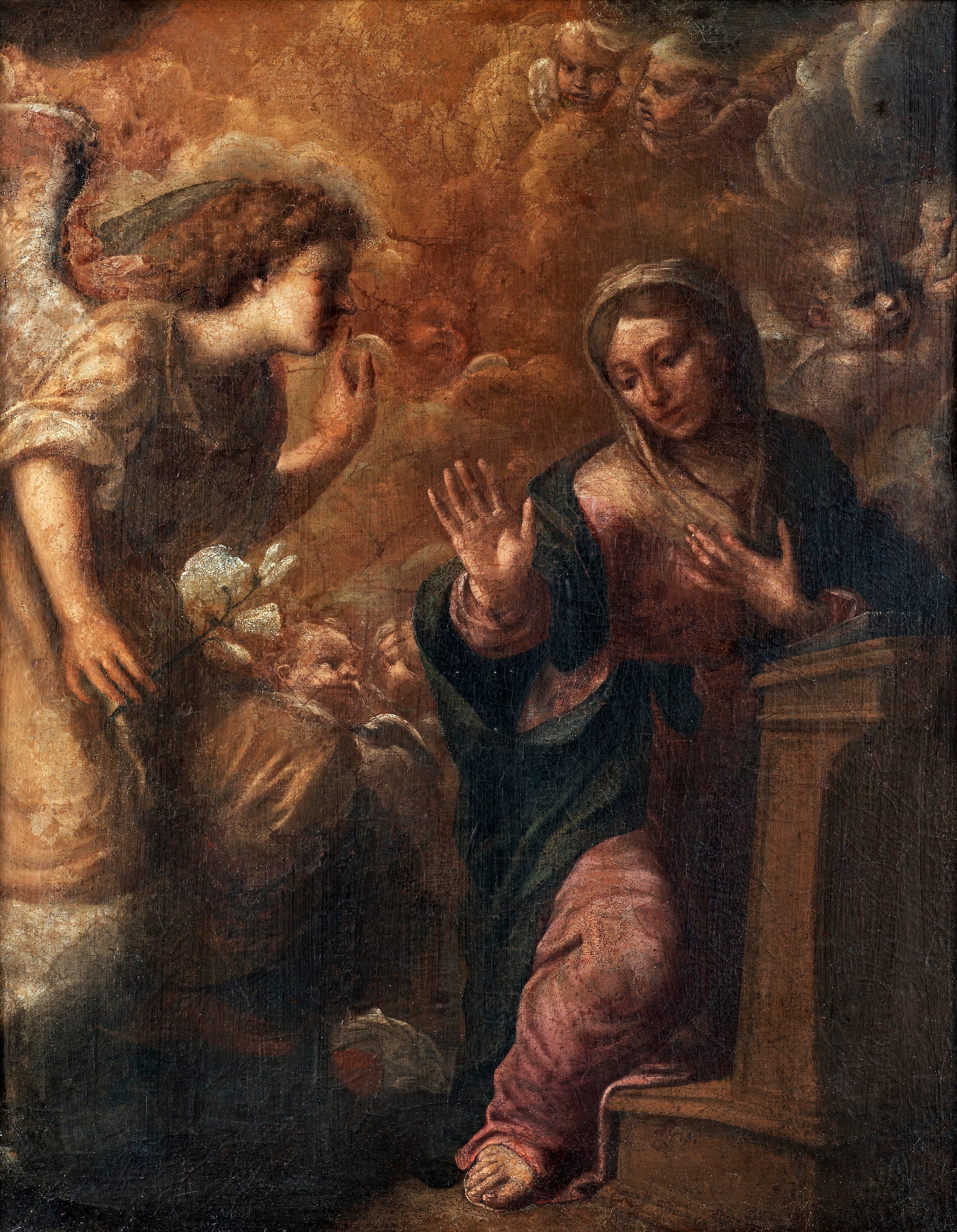 Andrea Vaccaro Follower of, Annunciation. Bukowskis