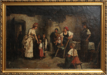 225047. OKÄND KONSTNÄR, trol. Ungern, olja på duk, osign. 1800-talets andra hälft.