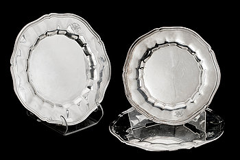 234273. TALLRIKAR, 21, silver, GAB, Stockholm 1915. Totalvikt ca 1000 gram.