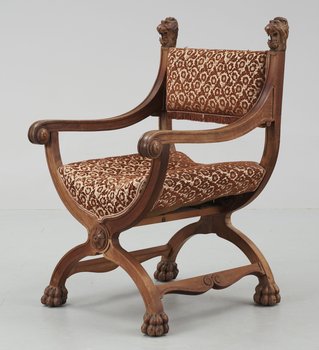 234882. KARMSTOL, nyrenässans, sent 1800-tal.