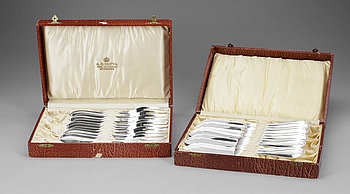 235102. FISKBESTICK, 24 st, silver, Svensk spets, CG Hallberg, Stockholm 1931-32.