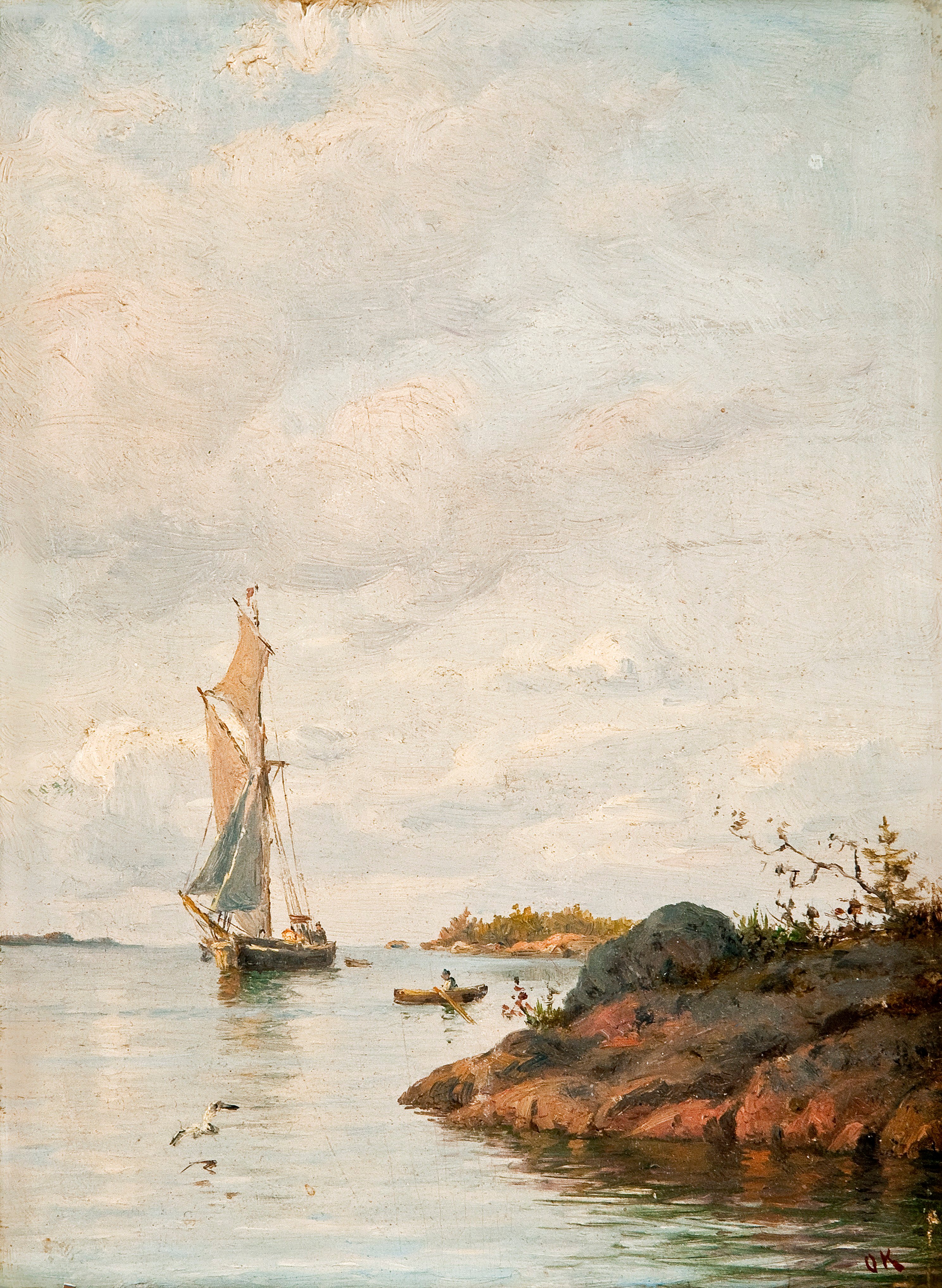 Oscar Kleineh, A CALM NIGHT ON THE COAST. Bukowskis