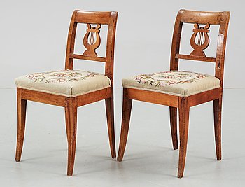 236146. STOLAR, ett par. Karl Johan, 1800-talets mitt.