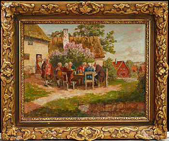 236663. EMIL ÅBERG, ett par, olja på pannå, sign.