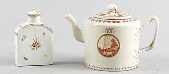 237151. TEKANNA och TEDOSA, porslin, Kina, Qing dynastin, Jiaqing 1796-1820.