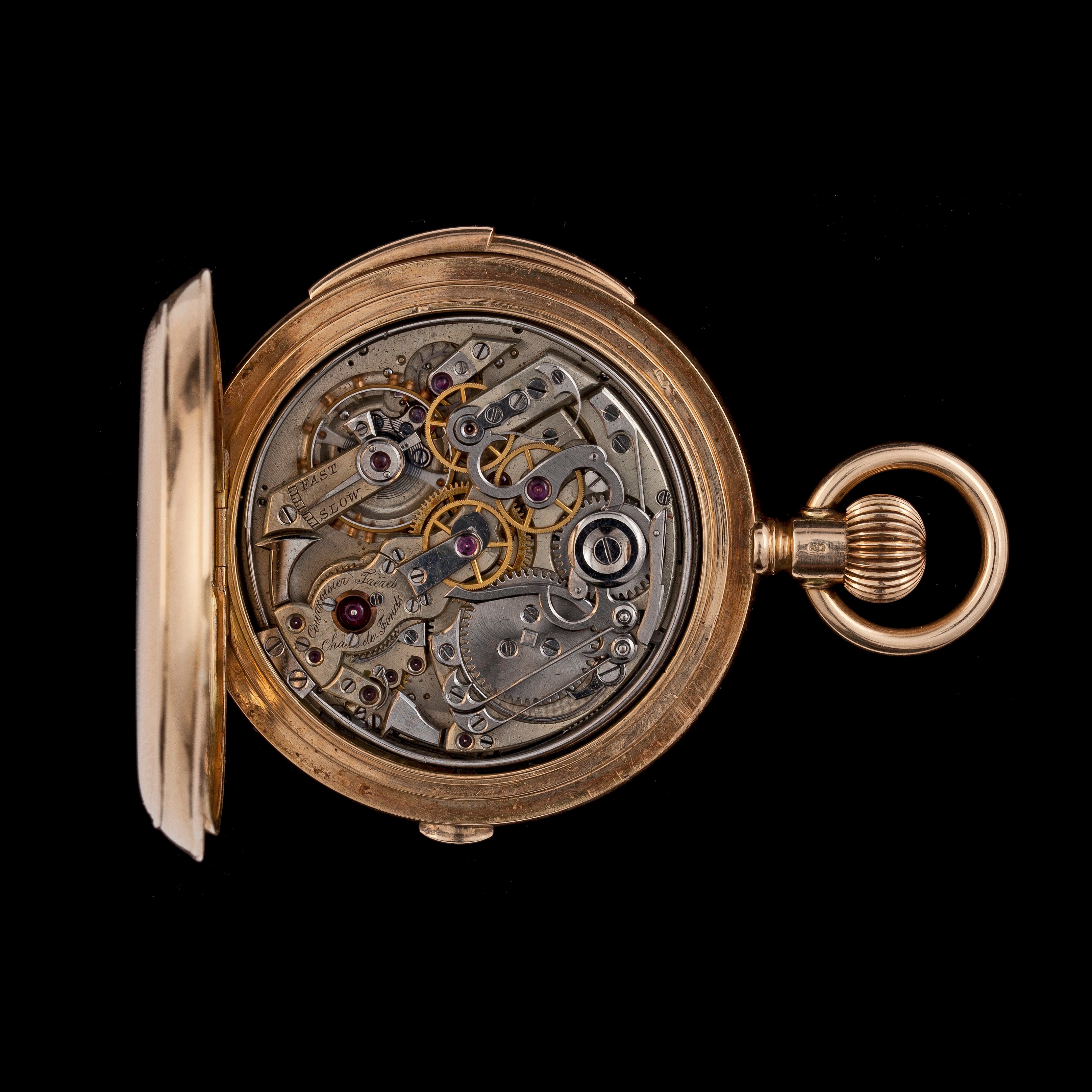 A gold ladie's pocket watch, Courvoisier Fréres, minute repeater and