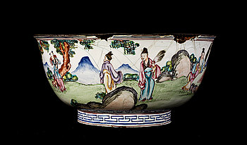 SKÅL, emalj, Kina, 1800-tal.