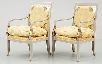 243938. KARMSTOLAR, ett par, empirestil, 1900-tal.