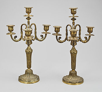 244194. KANDELABRAR, ett par, Louis XVI-stil, 1800-talets slut.