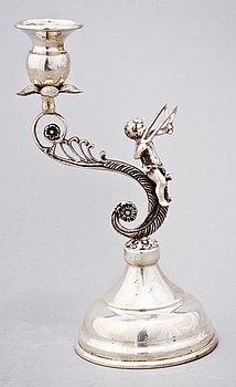 248122. LJUSSTAKE, silver, importstämplar, 1900-talets första hälft. Tot. v. 179 g.