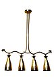 PAAVO TYNELL, CEILING LAMP. Brass. Shades p...