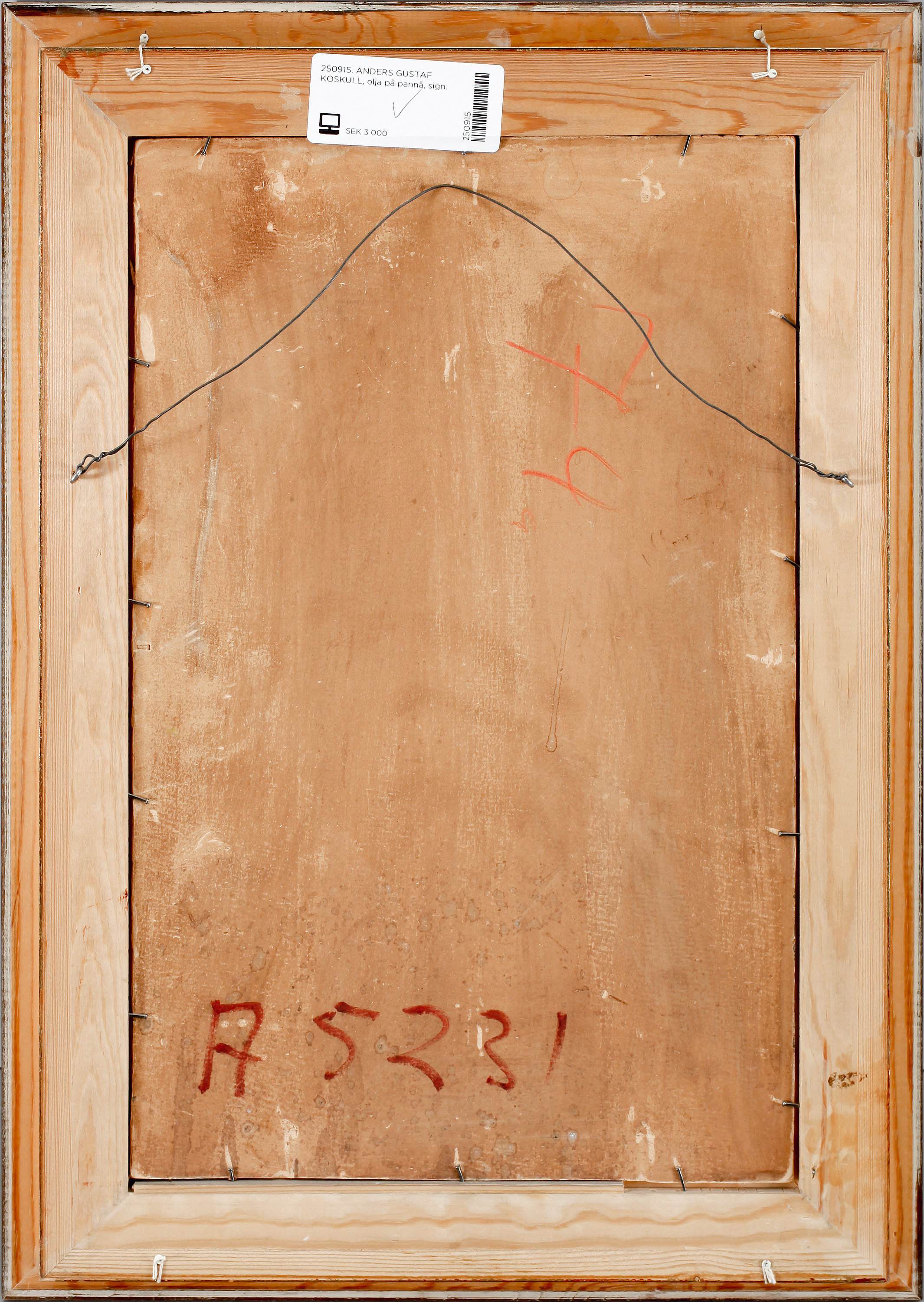 ANDERS GUSTAF KOSKULL, olja på pannå, sign. Bukowskis