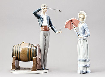 251132. FIGURINER, porslin, två stycken, Lladro. Spanien 1900-tal.