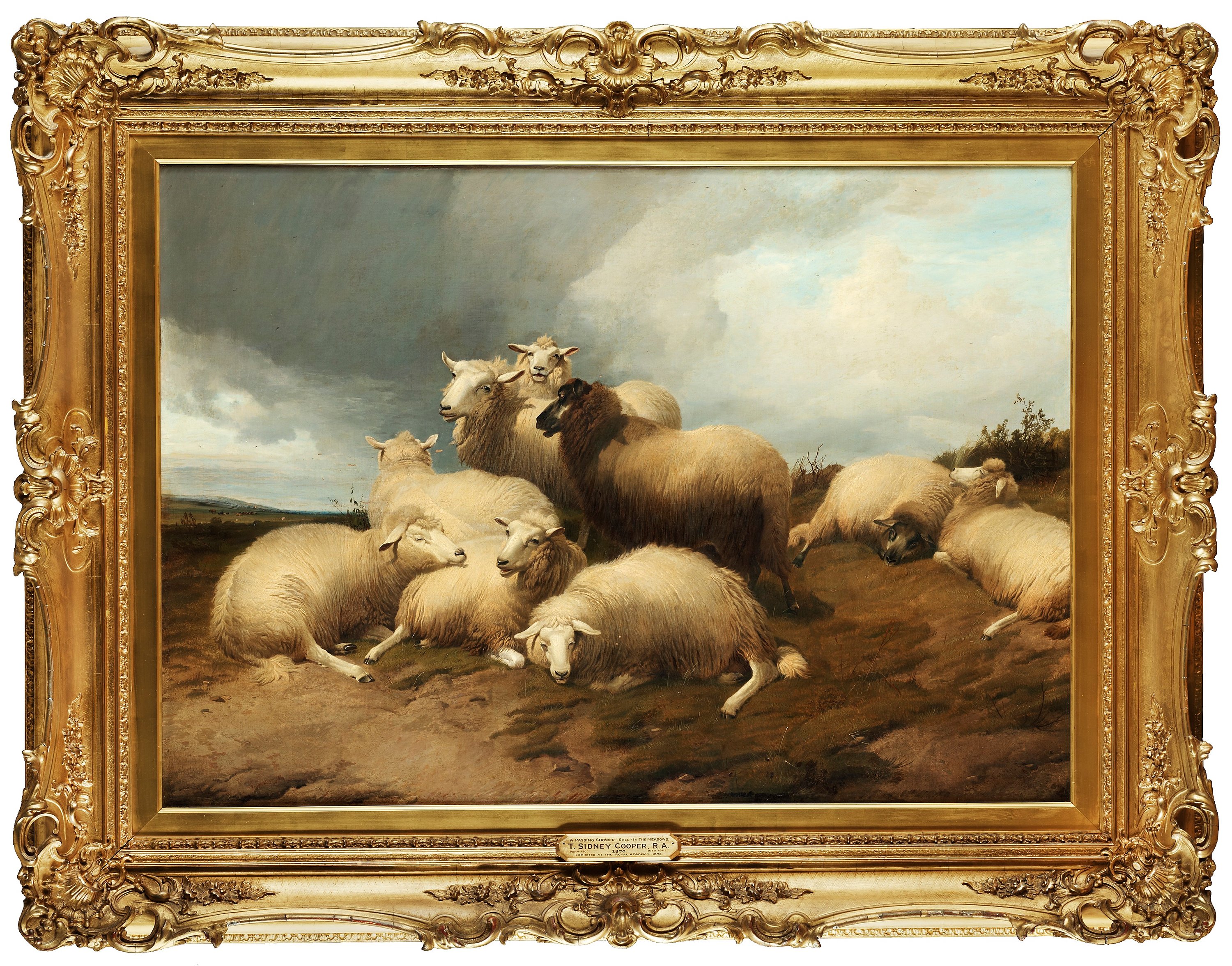 Thomas Sidney Cooper, "A passing shower sheep in the meadows