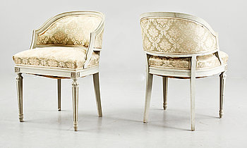 251387. KARMSTOLAR, 2 st, gustaviansk stil, 1900-talets början.