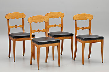 251830. STOLAR, 4 st, Karl-Johan stil, 1900-talets första hälft.