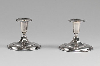 251862. LJUSSTAKAR, ett par, silver, Ceson, Stockholm, 1977.