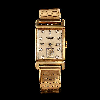 252803. ARMBANDSUR, 14k guld samt 17 åttkantslipade diamanter. Vikt 40 g.